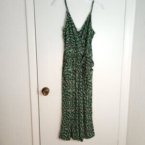 Kaileigh Green Abstract Print Casual Knit Crop Jumpsuit NWOT
